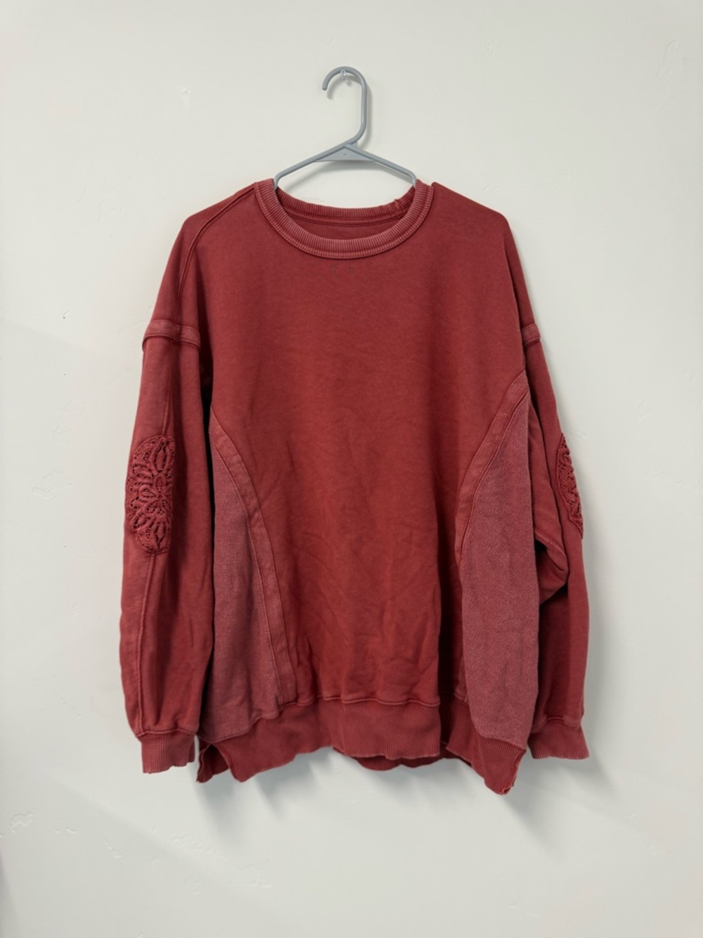 Aerie Keep It Light Crochet Crew Sweatshirt